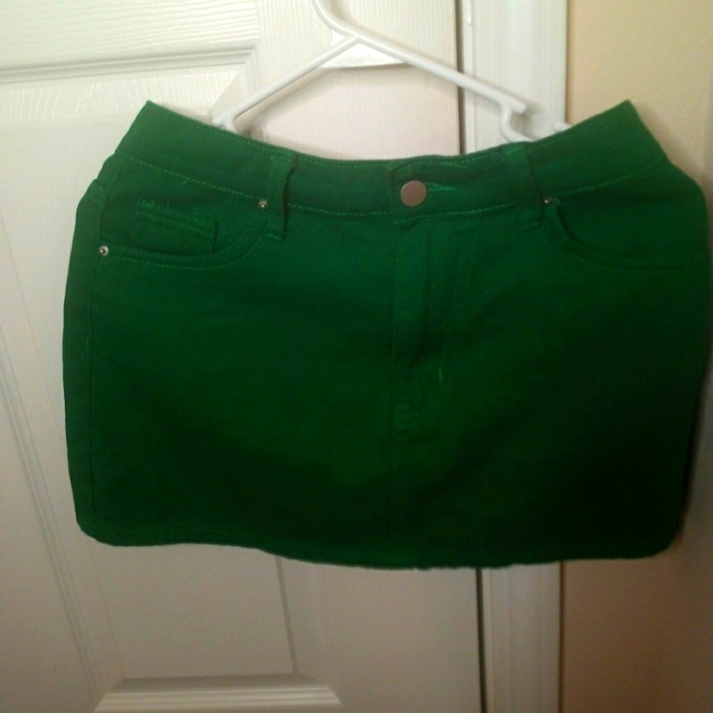 SHEIN PETITE High Waist Slant Pocket Denim Skirt